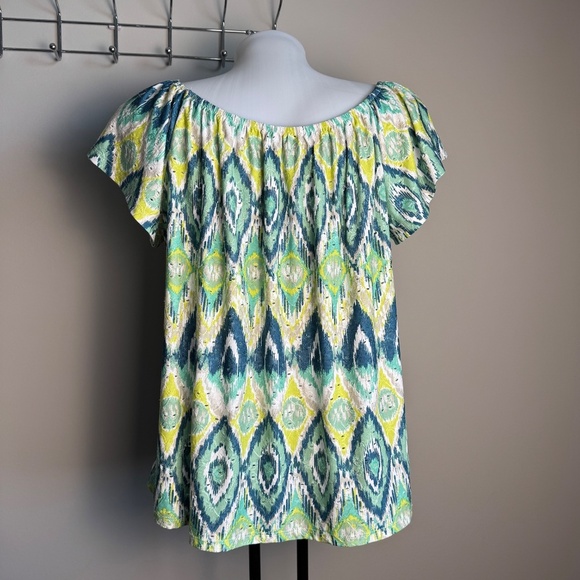 Kim & Cami Women's Boho Short Sleeve Beach Top Multicolor Medium Festival Summer - Picture 3 of 11